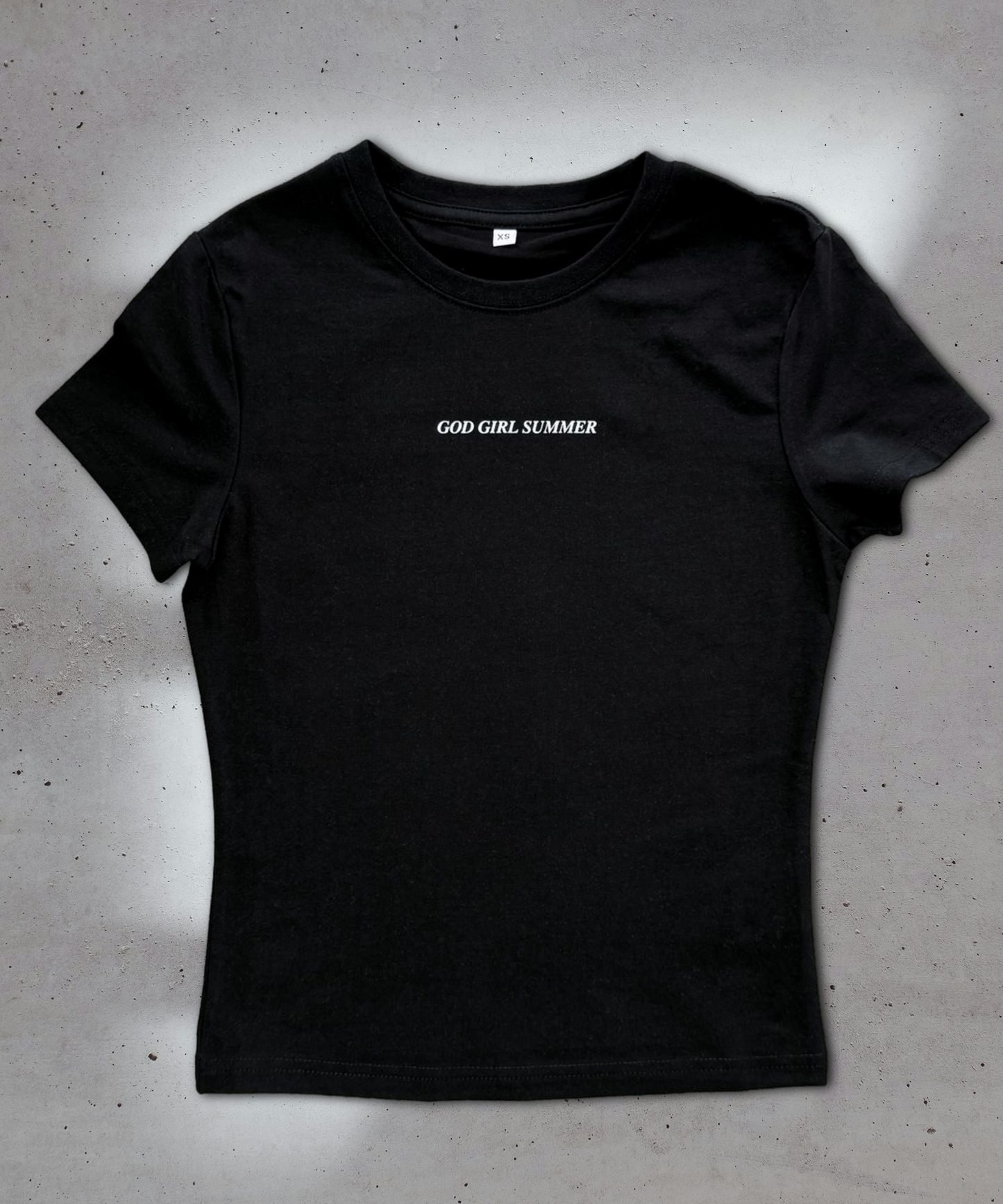 'God Girl Summer' Baby Tee Black
